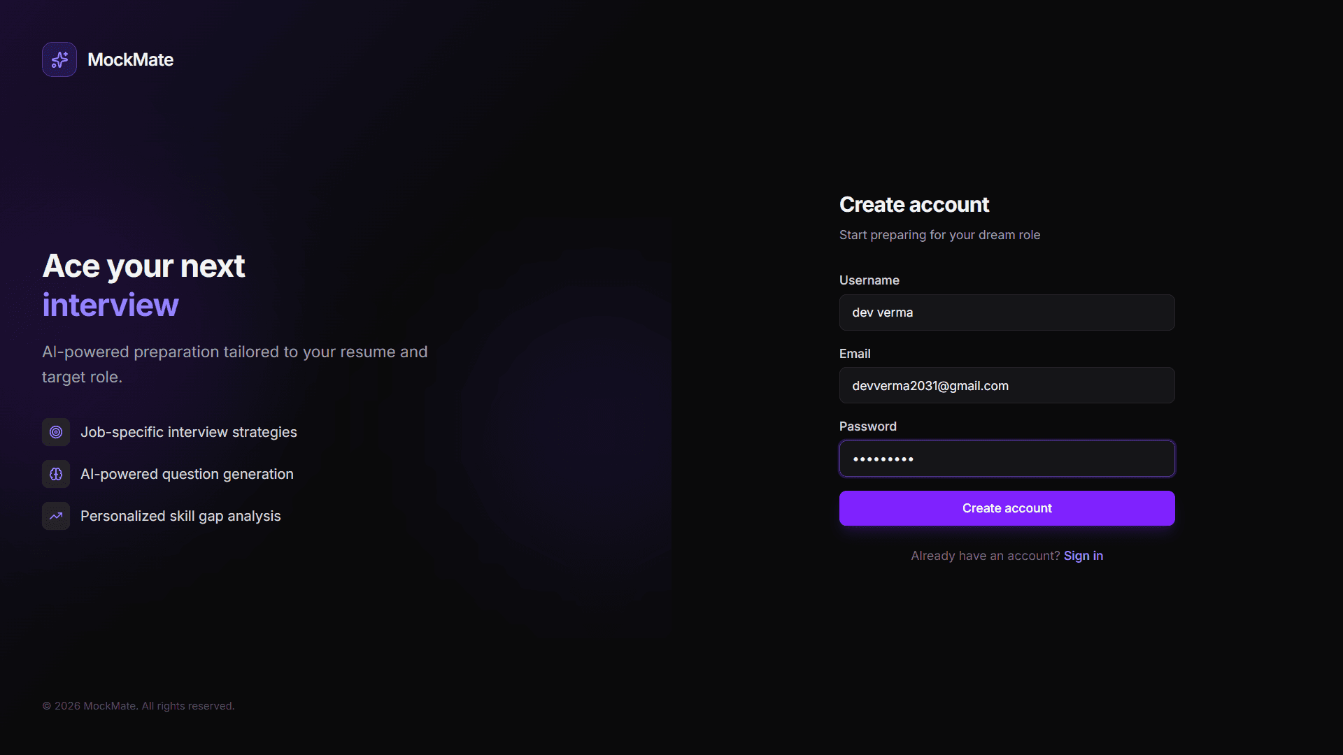 MockMate project screenshot