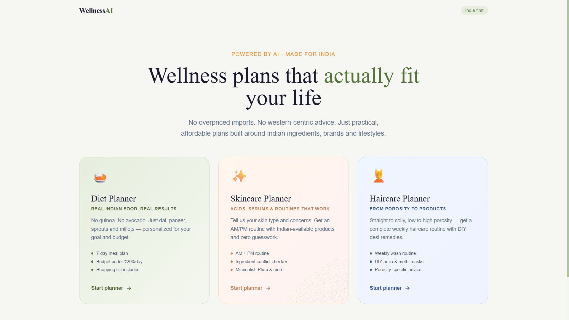 WellnessAI project screenshot